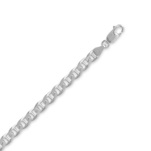 NEW - 24” MEN’S 6mm Sterling Silver 150 Flat Marina Chain Necklace